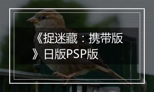《捉迷藏：携带版》日版PSP版