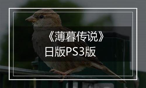 《薄暮传说》日版PS3版