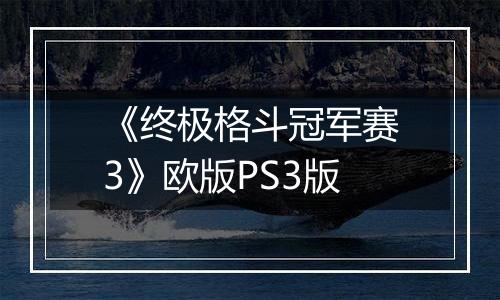《终极格斗冠军赛3》欧版PS3版