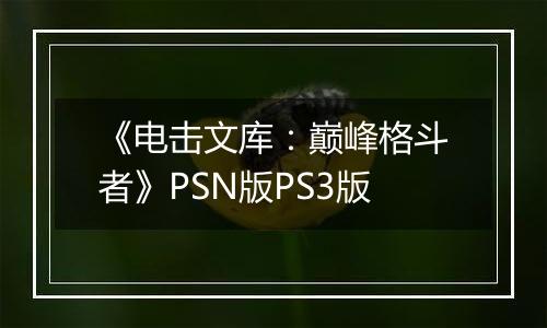 《电击文库：巅峰格斗者》PSN版PS3版