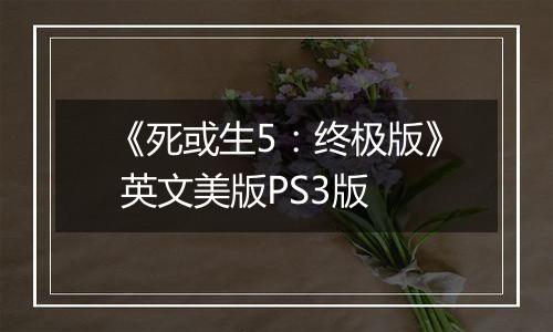 《死或生5：终极版》 英文美版PS3版