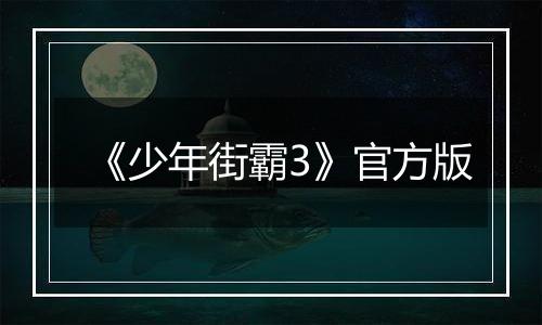 《少年街霸3》官方版