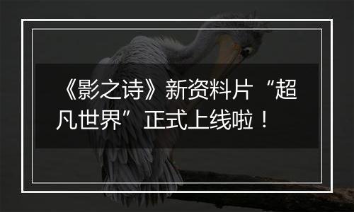 《影之诗》新资料片“超凡世界”正式上线啦！