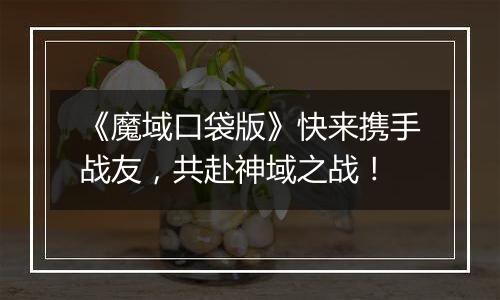 《魔域口袋版》快来携手战友，共赴神域之战！