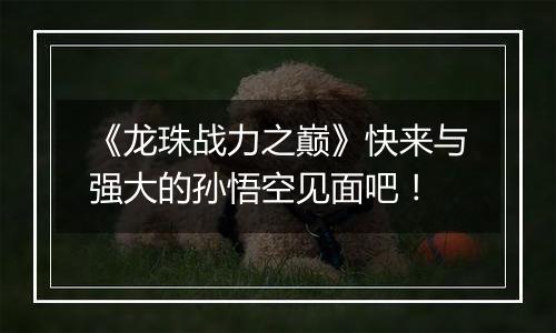 《龙珠战力之巅》快来与强大的孙悟空见面吧！