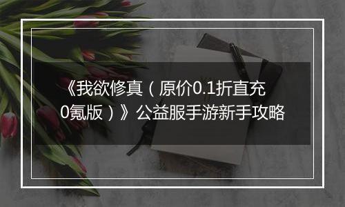 《我欲修真（原价0.1折直充0氪版）》公益服手游新手攻略