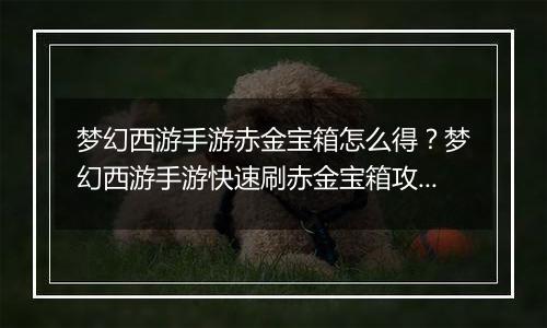 梦幻西游手游赤金宝箱怎么得？梦幻西游手游快速刷赤金宝箱攻略