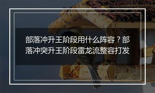 部落冲升王阶段用什么阵容？部落冲突升王阶段雷龙流整容打发