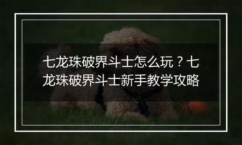 七龙珠破界斗士怎么玩？七龙珠破界斗士新手教学攻略