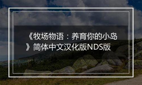 《牧场物语：养育你的小岛》简体中文汉化版NDS版
