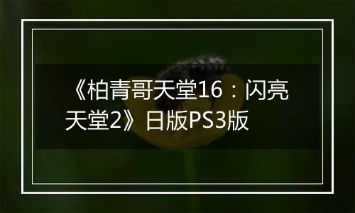《柏青哥天堂16：闪亮天堂2》日版PS3版