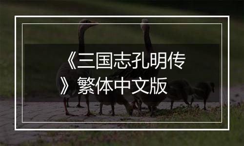 《三国志孔明传》繁体中文版