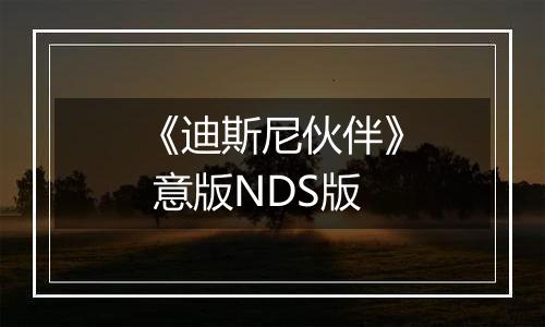 《迪斯尼伙伴》 意版NDS版
