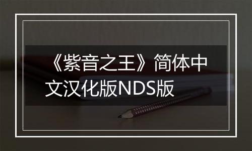 《紫音之王》简体中文汉化版NDS版